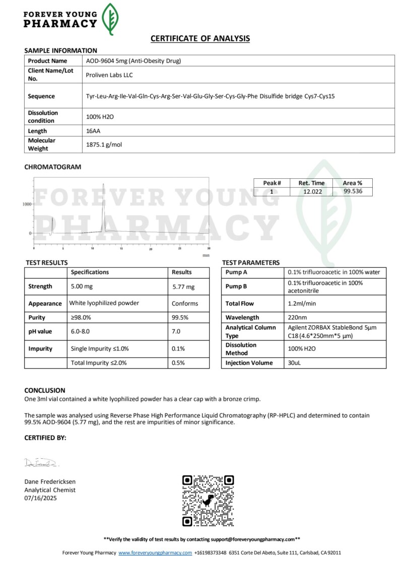 AOD 9604 – 5 mg Vial - Image 3